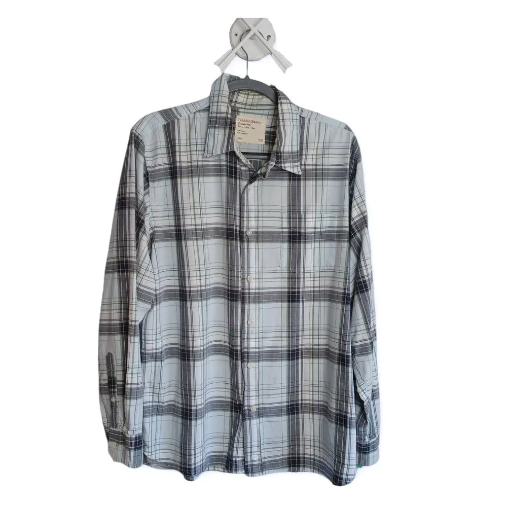 WRANGLER • men's LARGE plaid shirt Western button down cowboy rodeo country - Picture 6 of 7